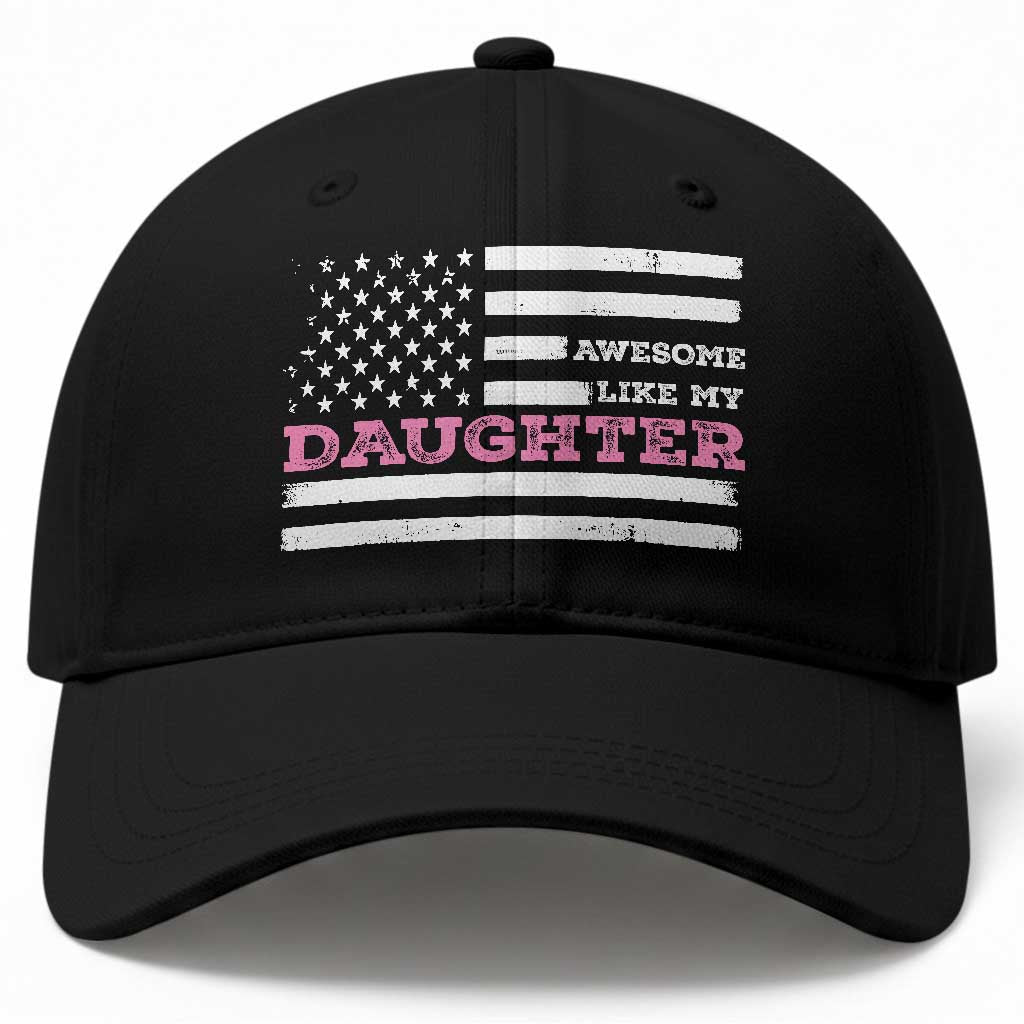 Awesome Like My Daughter Baseball Cap Girl Dad Father's Day American Flag