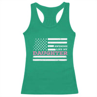 Awesome Like My Daughter Racerback Tank Top Girl Dad Father's Day American Flag