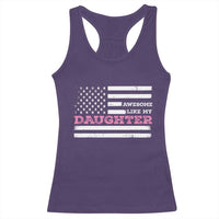Awesome Like My Daughter Racerback Tank Top Girl Dad Father's Day American Flag