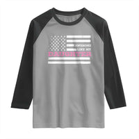 Awesome Like My Daughter Raglan Shirt Girl Dad Father's Day American Flag