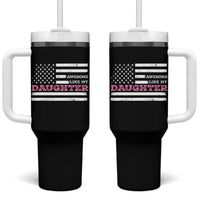 Awesome Like My Daughter Tumbler With Handle Girl Dad Father's Day American Flag