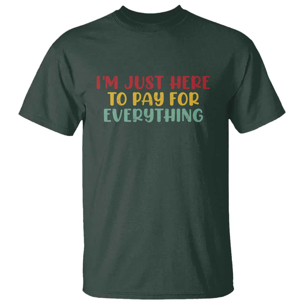 Im Just Here To Pay For Everything T Shirt Funny Dad Husband - Wonder Print Shop