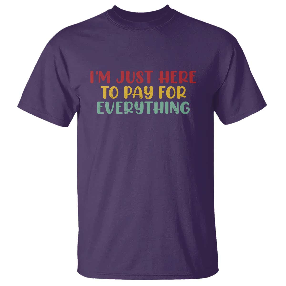 Im Just Here To Pay For Everything T Shirt Funny Dad Husband - Wonder Print Shop