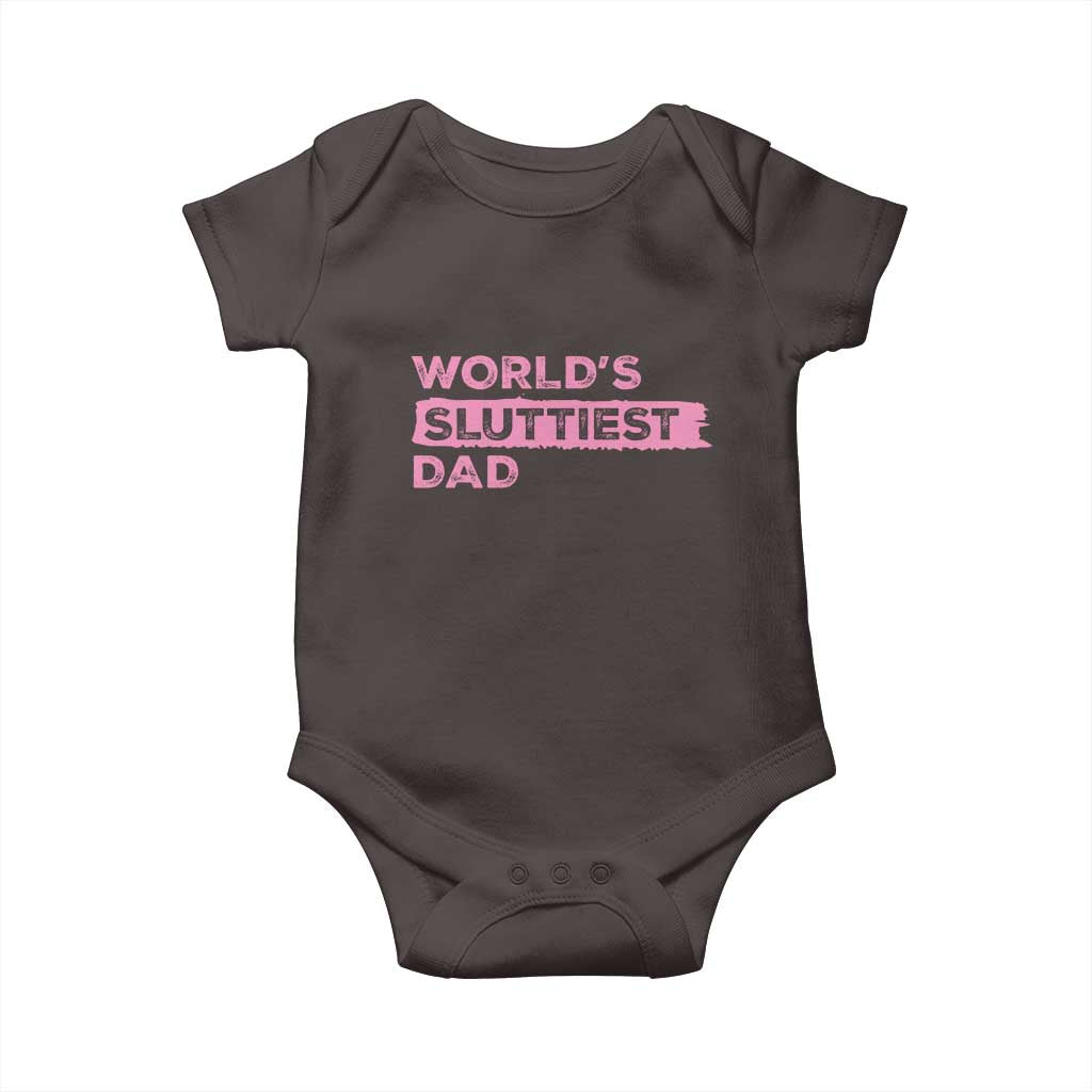 Worlds Sluttiest Dad Baby Onesie Funny Meme Joke