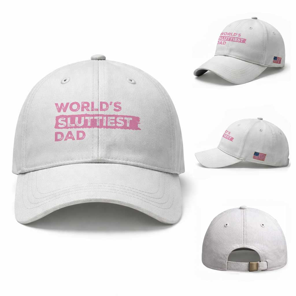 Worlds Sluttiest Dad Baseball Cap Funny Meme Joke