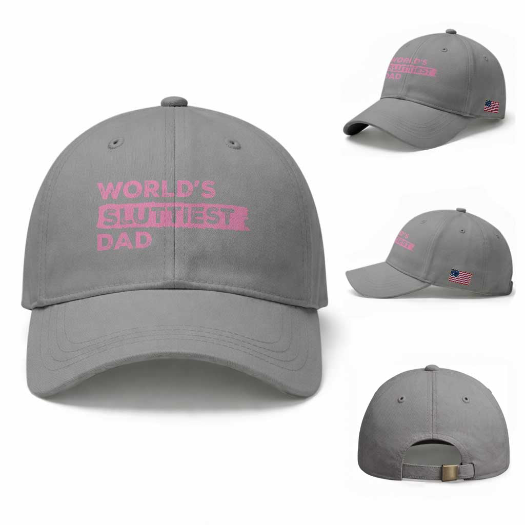 Worlds Sluttiest Dad Baseball Cap Funny Meme Joke