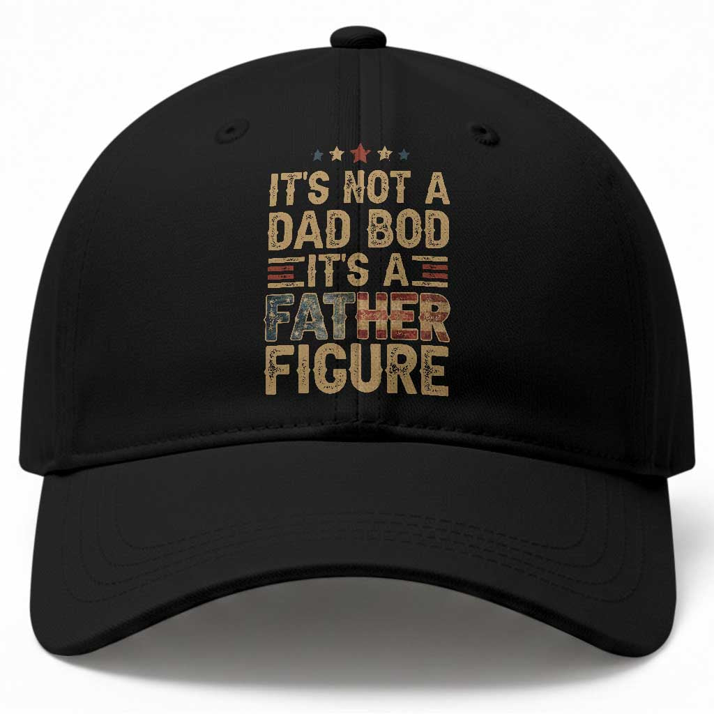 It's Not A Dad Bod It's A Father Figure Baseball Cap Funny Retro Vintage American Flag