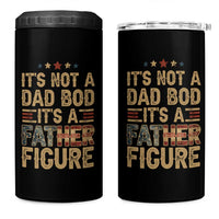 It's Not A Dad Bod It's A Father Figure 4 in 1 Can Cooler Tumbler Funny Retro Vintage American Flag