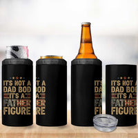 It's Not A Dad Bod It's A Father Figure 4 in 1 Can Cooler Tumbler Funny Retro Vintage American Flag