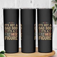 It's Not A Dad Bod It's A Father Figure Skinny Tumbler Funny Retro Vintage American Flag