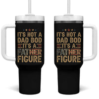 It's Not A Dad Bod It's A Father Figure Tumbler With Handle Funny Retro Vintage American Flag