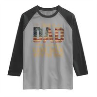Just A Dad Who Always Came Back With The Milk Raglan Shirt Retro American Flag