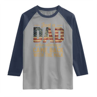 Just A Dad Who Always Came Back With The Milk Raglan Shirt Retro American Flag