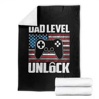 Funny New Dad Throw Blanket First Fathers Day Dad Level Unlocked Gaming Gamer - Wonder Print Shop