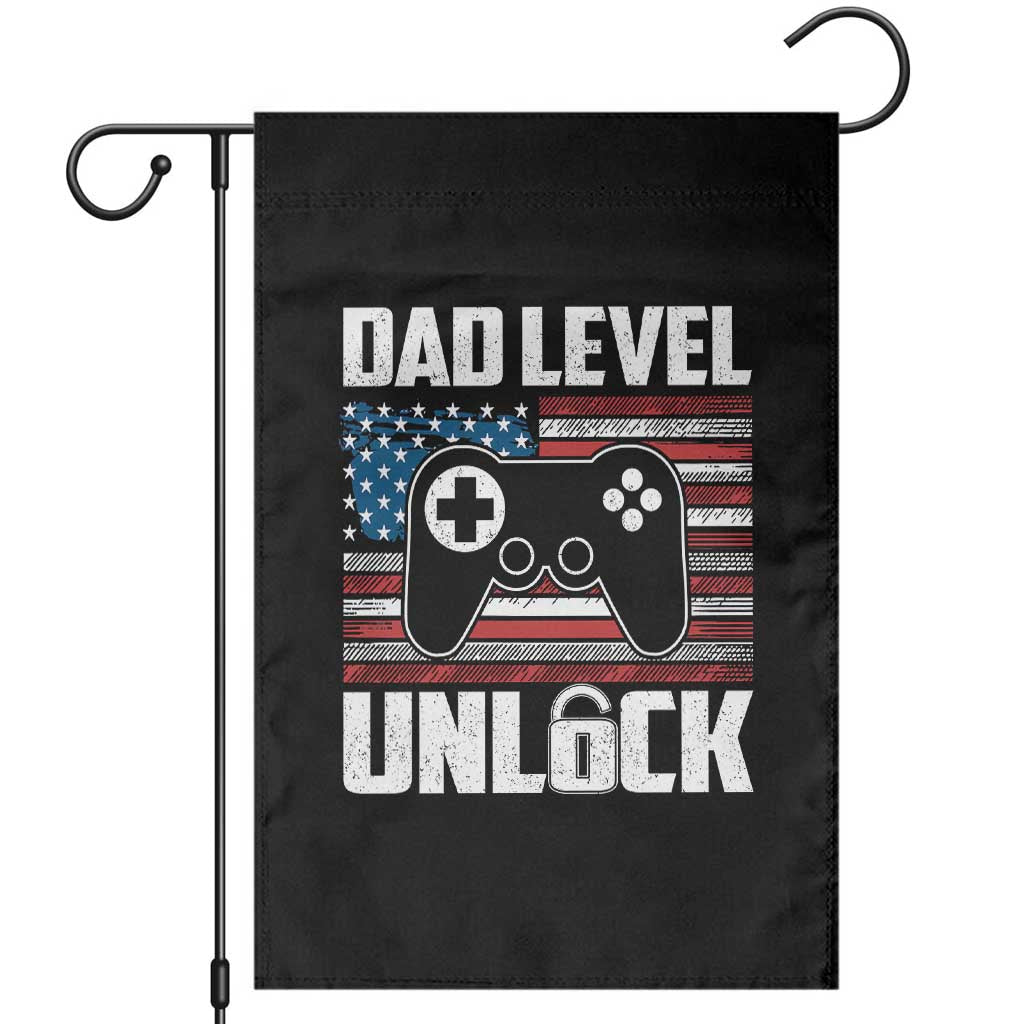 Funny New Dad Garden Flag First Fathers Day Dad Level Unlocked Gaming Gamer - Wonder Print Shop