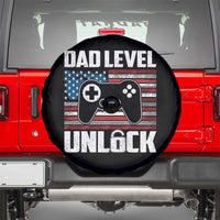 Funny New Dad Spare Tire Cover First Fathers Day Dad Level Unlocked Gaming Gamer - Wonder Print Shop