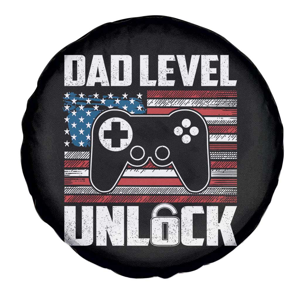 Funny New Dad Spare Tire Cover First Fathers Day Dad Level Unlocked Gaming Gamer - Wonder Print Shop