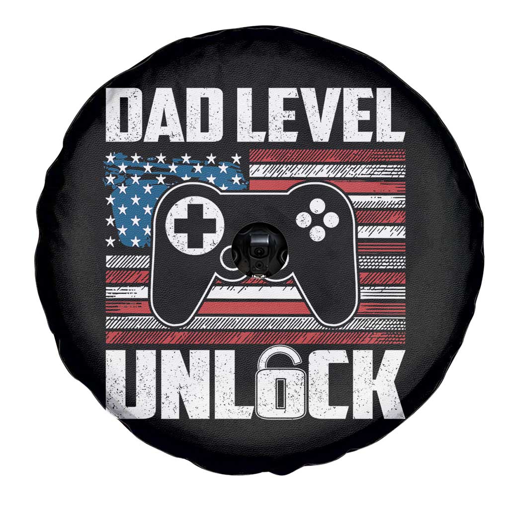 Funny New Dad Spare Tire Cover First Fathers Day Dad Level Unlocked Gaming Gamer - Wonder Print Shop