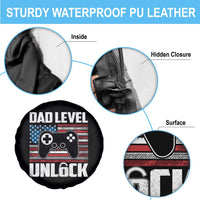 Funny New Dad Spare Tire Cover First Fathers Day Dad Level Unlocked Gaming Gamer - Wonder Print Shop
