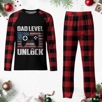 Funny New Dad Plaid Pajama Set First Fathers Day Dad Level Unlocked Gaming Gamer - Wonder Print Shop