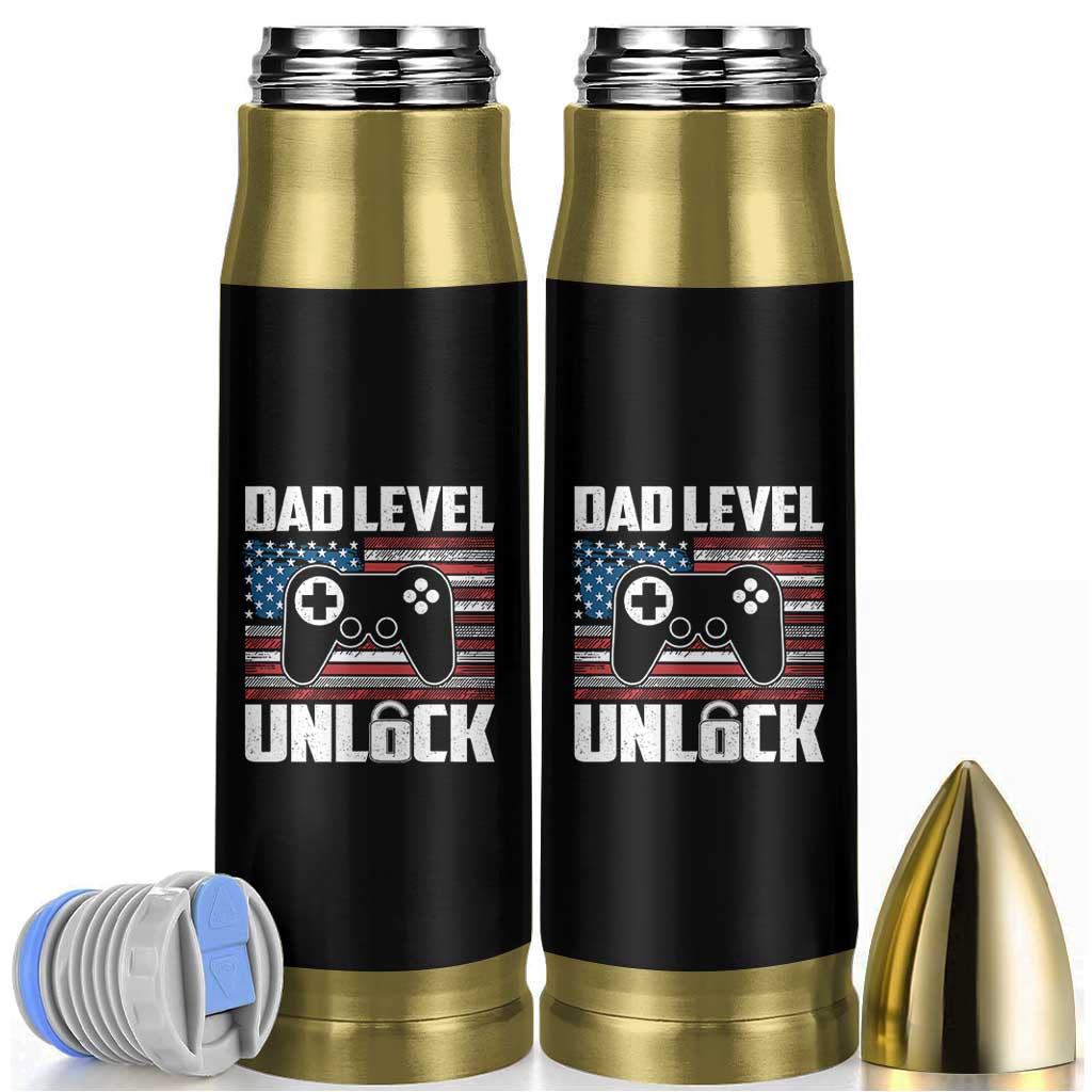 Funny New Dad Bullet Tumbler First Fathers Day Dad Level Unlocked Gaming Gamer - Wonder Print Shop