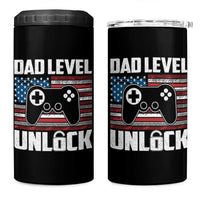 Funny New Dad 4 in 1 Can Cooler Tumbler First Fathers Day Dad Level Unlocked Gaming Gamer - Wonder Print Shop