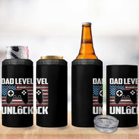 Funny New Dad 4 in 1 Can Cooler Tumbler First Fathers Day Dad Level Unlocked Gaming Gamer - Wonder Print Shop