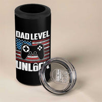 Funny New Dad 4 in 1 Can Cooler Tumbler First Fathers Day Dad Level Unlocked Gaming Gamer - Wonder Print Shop