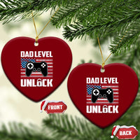 Funny New Dad Ceramic Ornament First Fathers Day Dad Level Unlocked Gaming Gamer - Wonder Print Shop
