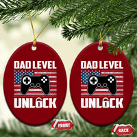 Funny New Dad Ceramic Ornament First Fathers Day Dad Level Unlocked Gaming Gamer - Wonder Print Shop