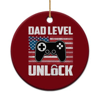 Funny New Dad Ceramic Ornament First Fathers Day Dad Level Unlocked Gaming Gamer - Wonder Print Shop