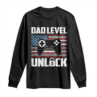 Funny New Dad Long Sleeve Shirt First Fathers Day Dad Level Unlocked Gaming Gamer - Wonder Print Shop