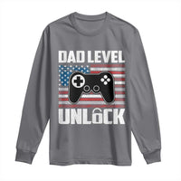 Funny New Dad Long Sleeve Shirt First Fathers Day Dad Level Unlocked Gaming Gamer - Wonder Print Shop