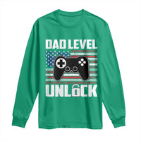 Funny New Dad Long Sleeve Shirt First Fathers Day Dad Level Unlocked Gaming Gamer - Wonder Print Shop