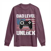 Funny New Dad Long Sleeve Shirt First Fathers Day Dad Level Unlocked Gaming Gamer - Wonder Print Shop