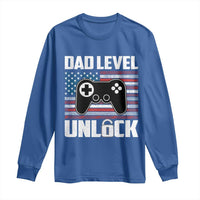 Funny New Dad Long Sleeve Shirt First Fathers Day Dad Level Unlocked Gaming Gamer - Wonder Print Shop