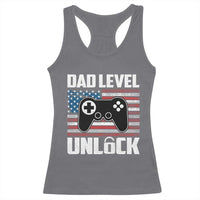 Funny New Dad Racerback Tank Top First Fathers Day Dad Level Unlocked Gaming Gamer - Wonder Print Shop