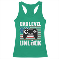 Funny New Dad Racerback Tank Top First Fathers Day Dad Level Unlocked Gaming Gamer - Wonder Print Shop