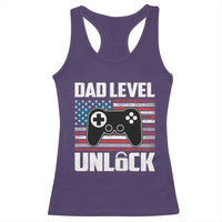 Funny New Dad Racerback Tank Top First Fathers Day Dad Level Unlocked Gaming Gamer - Wonder Print Shop