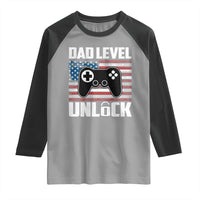 Funny New Dad Raglan Shirt First Fathers Day Dad Level Unlocked Gaming Gamer - Wonder Print Shop