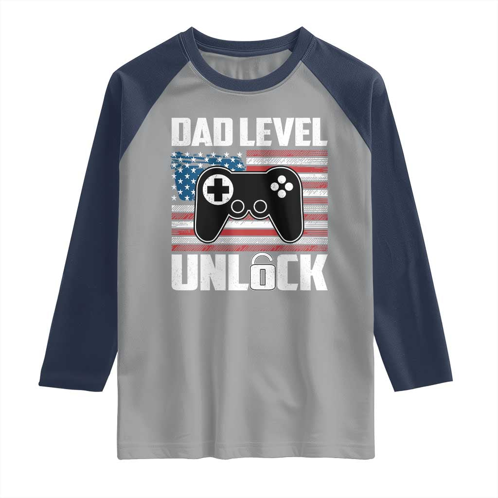 Funny New Dad Raglan Shirt First Fathers Day Dad Level Unlocked Gaming Gamer - Wonder Print Shop