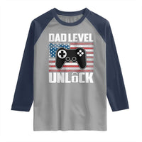 Funny New Dad Raglan Shirt First Fathers Day Dad Level Unlocked Gaming Gamer - Wonder Print Shop