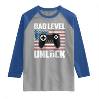 Funny New Dad Raglan Shirt First Fathers Day Dad Level Unlocked Gaming Gamer - Wonder Print Shop