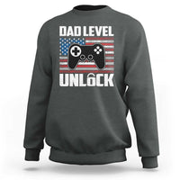Funny New Dad Sweatshirt First Fathers Day Dad Level Unlocked Gaming Gamer - Wonder Print Shop
