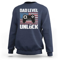 Funny New Dad Sweatshirt First Fathers Day Dad Level Unlocked Gaming Gamer - Wonder Print Shop