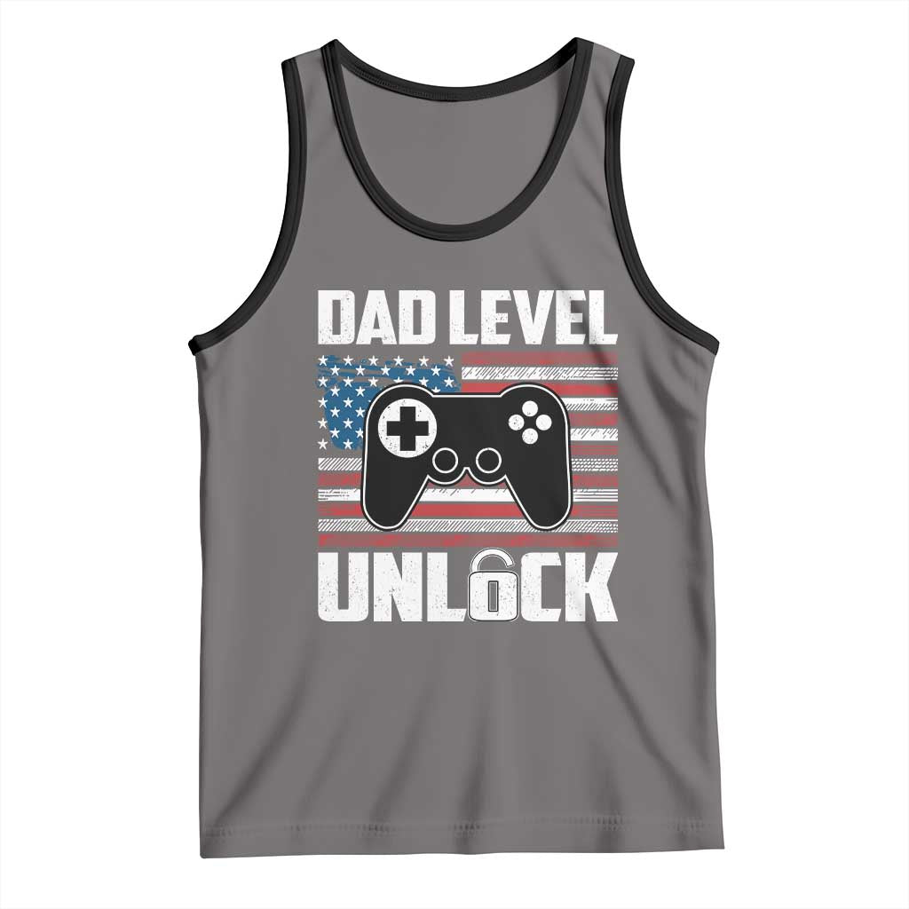 Funny New Dad Tank Top First Fathers Day Dad Level Unlocked Gaming Gamer - Wonder Print Shop