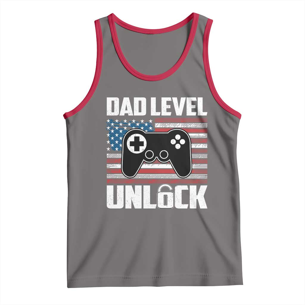 Funny New Dad Tank Top First Fathers Day Dad Level Unlocked Gaming Gamer - Wonder Print Shop