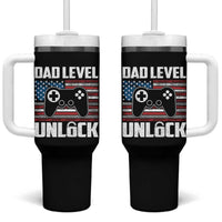 Funny New Dad Tumbler With Handle First Fathers Day Dad Level Unlocked Gaming Gamer - Wonder Print Shop