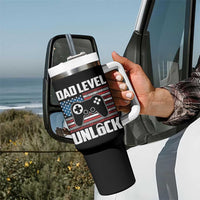 Funny New Dad Tumbler With Handle First Fathers Day Dad Level Unlocked Gaming Gamer - Wonder Print Shop