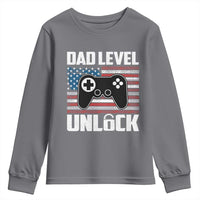 Funny New Dad Youth Sweatshirt First Fathers Day Dad Level Unlocked Gaming Gamer - Wonder Print Shop